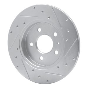 Audi A4 Quattro Brake Rotor (1) - Rear Left - R1 Concepts - Drilled & Slotted - Silver - `00-`09